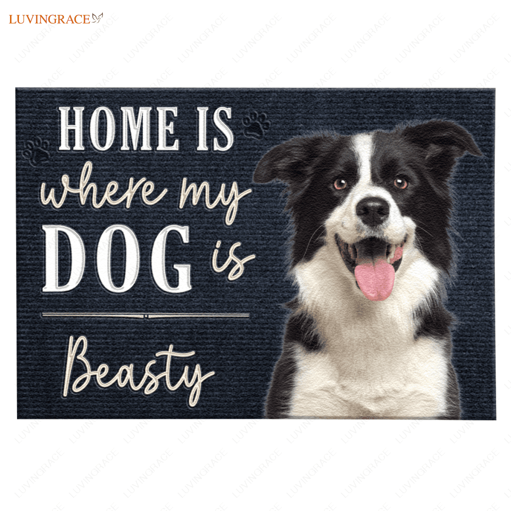 Home Is Where My Dog - Personalized Custom Doormat