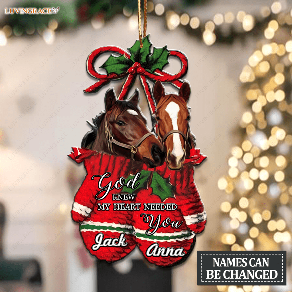 Horse Couple God Knew My Heart Personalized Ornament