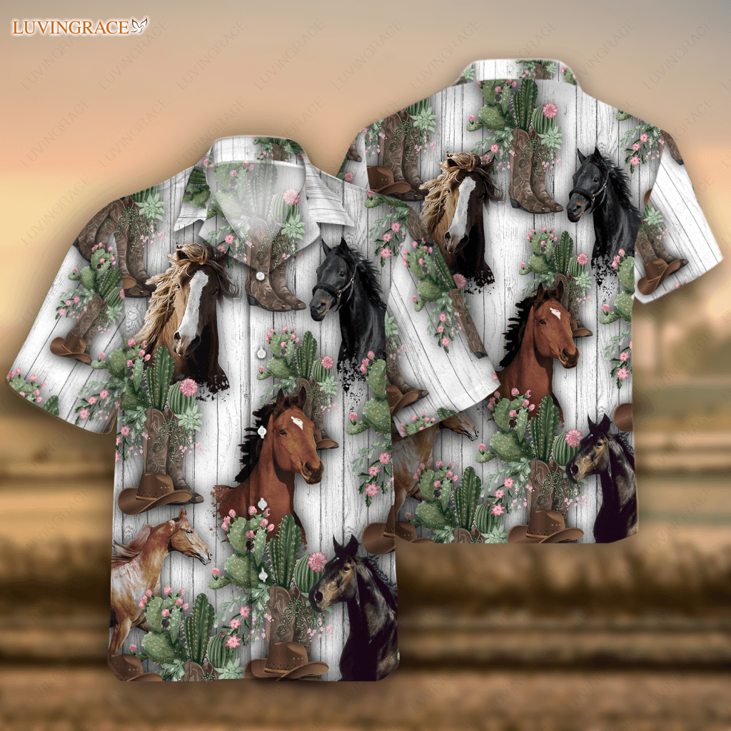 Horse Girl Cactus Hawaiian Shirt
