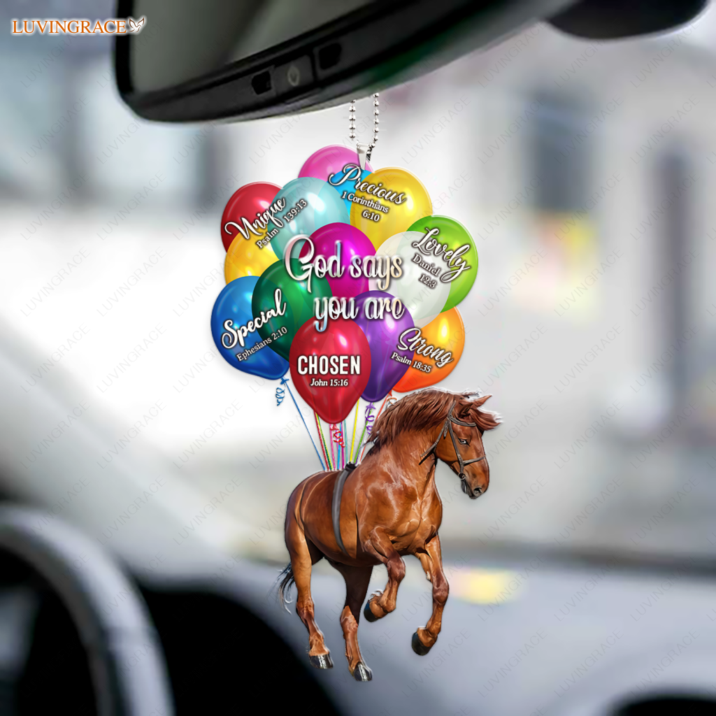 Horse With Balloons God Says You Are Ornament