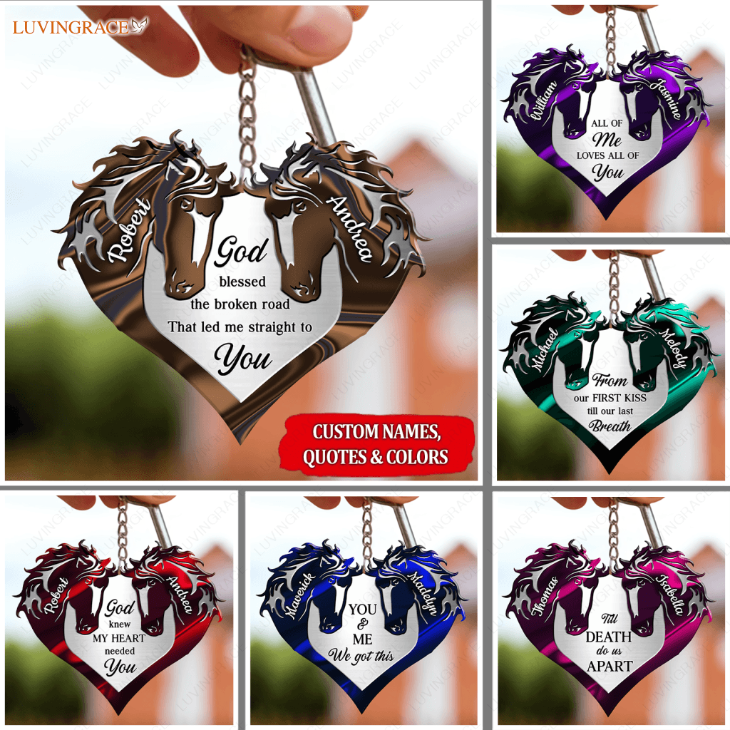 Horses For Couple Personalized Keychain