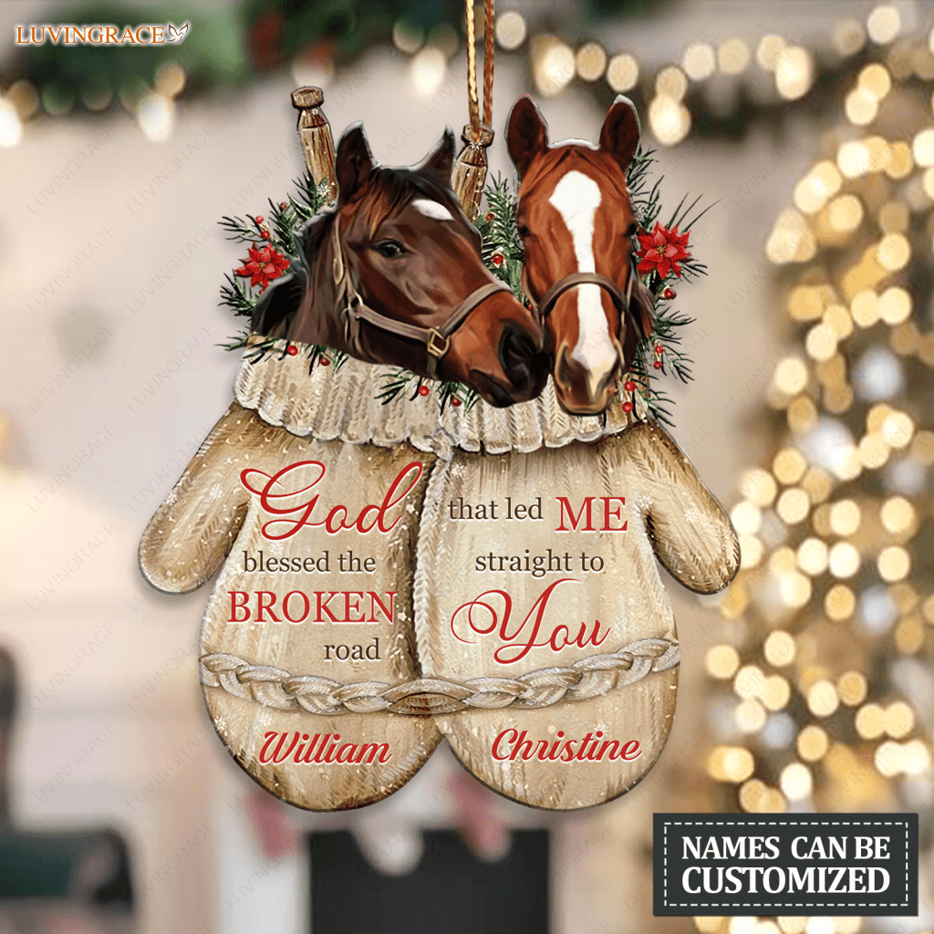 Horses In Gloves God Blessed Personalized Ornament