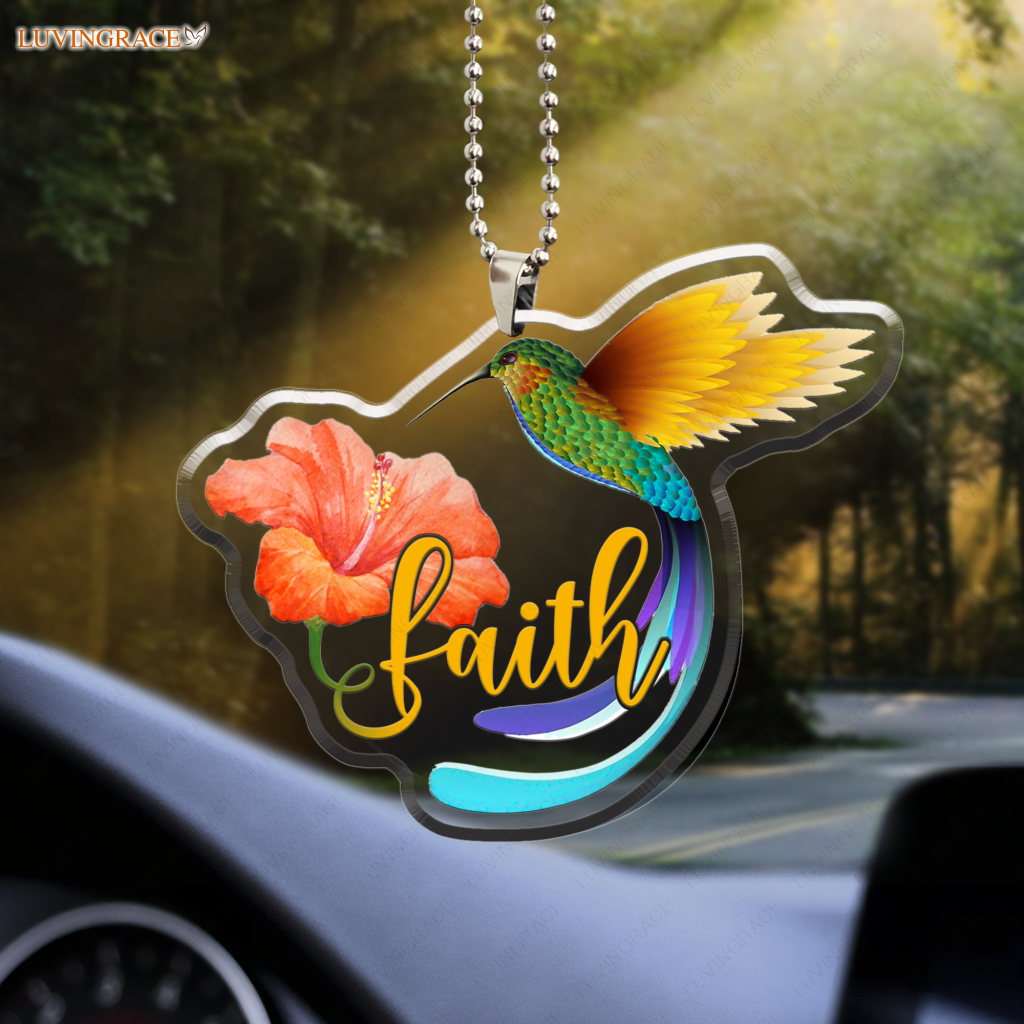 Hummingbird Hibiscus Faith Ornament