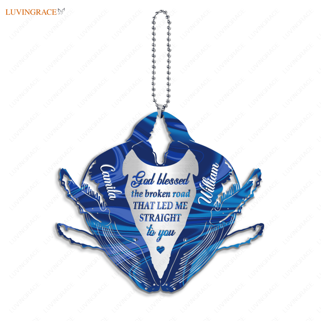 Humpback Whales Couple God Blessed Personalized Ornament