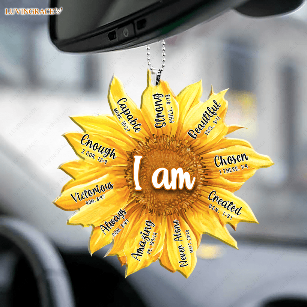 I Am Inspiration Bible Verse Sunflower Ornament
