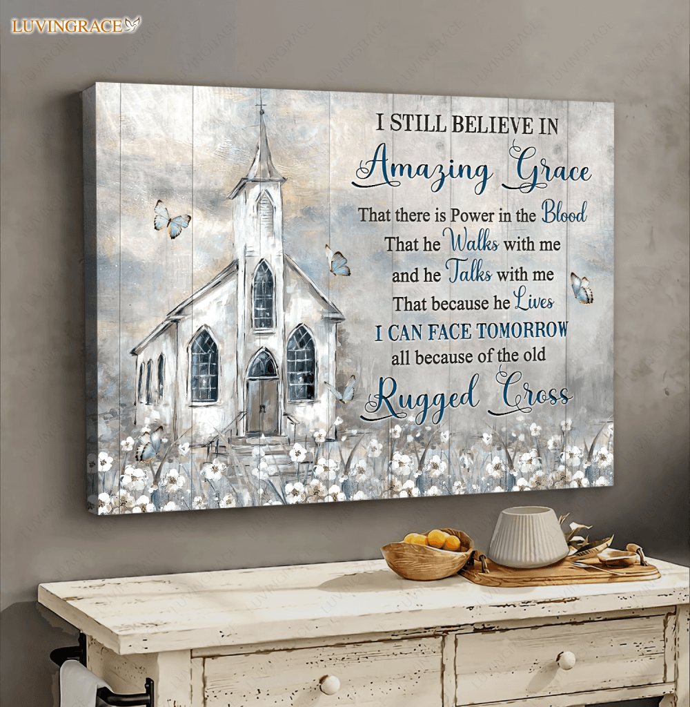 I Can Face Tomorrow Church With Butterflies Wall Art