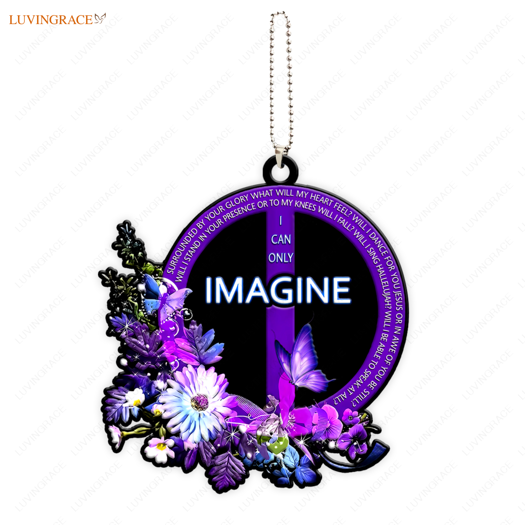 Imagine Cross By The Glory Purple Floral Ornament