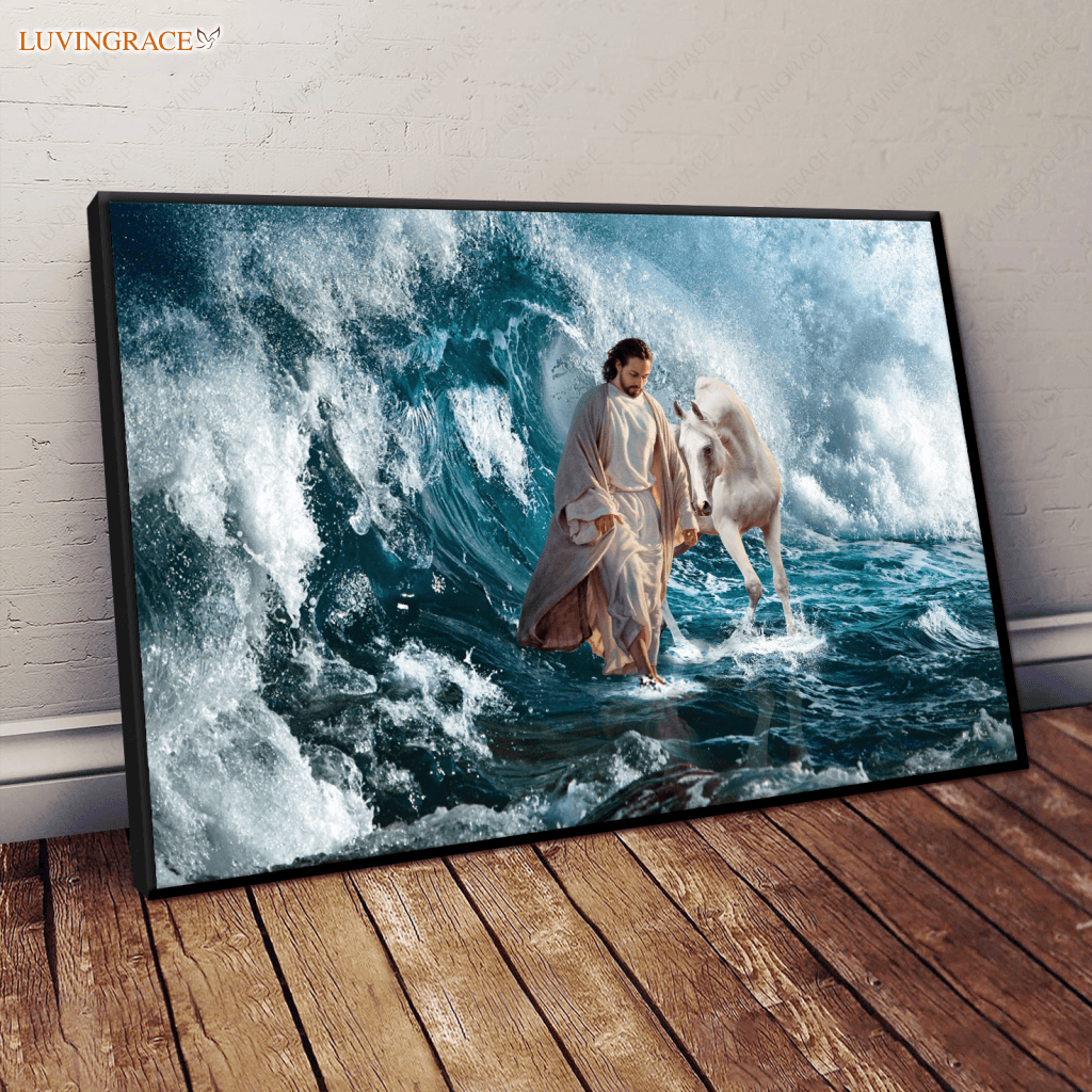 Jesus And Horse Walking On Water Wall Art