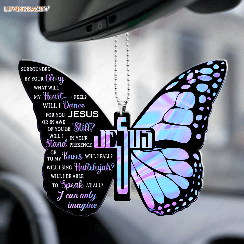 Jesus Cross Hologram Butterfly By Glory Ornament