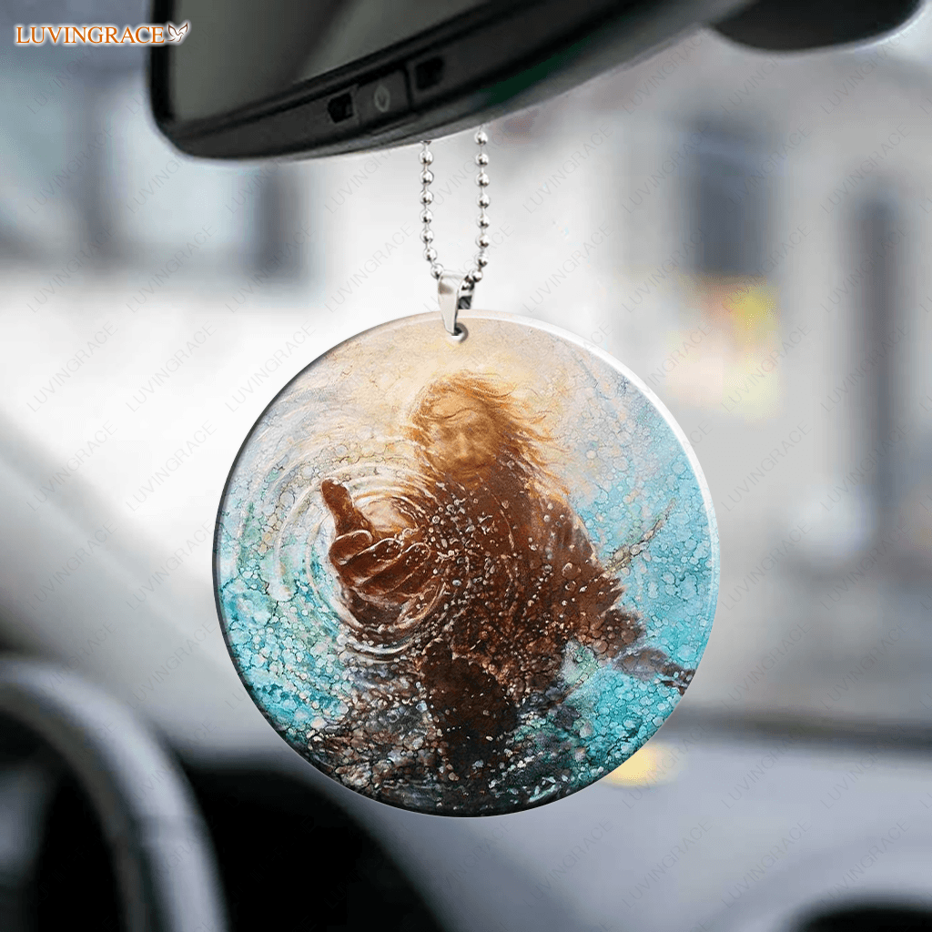 Jesus Hand Through Water Ornament