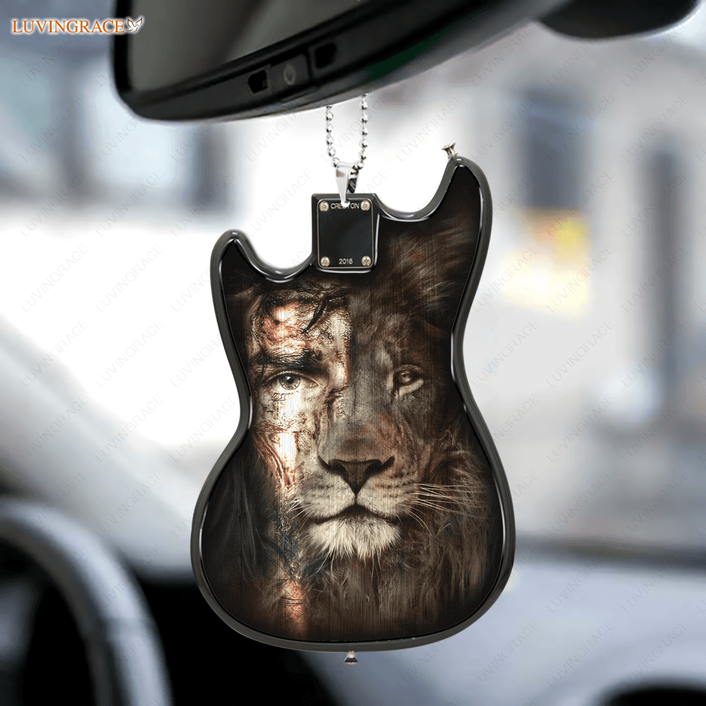 Jesus Lion Face Guitar Ornament