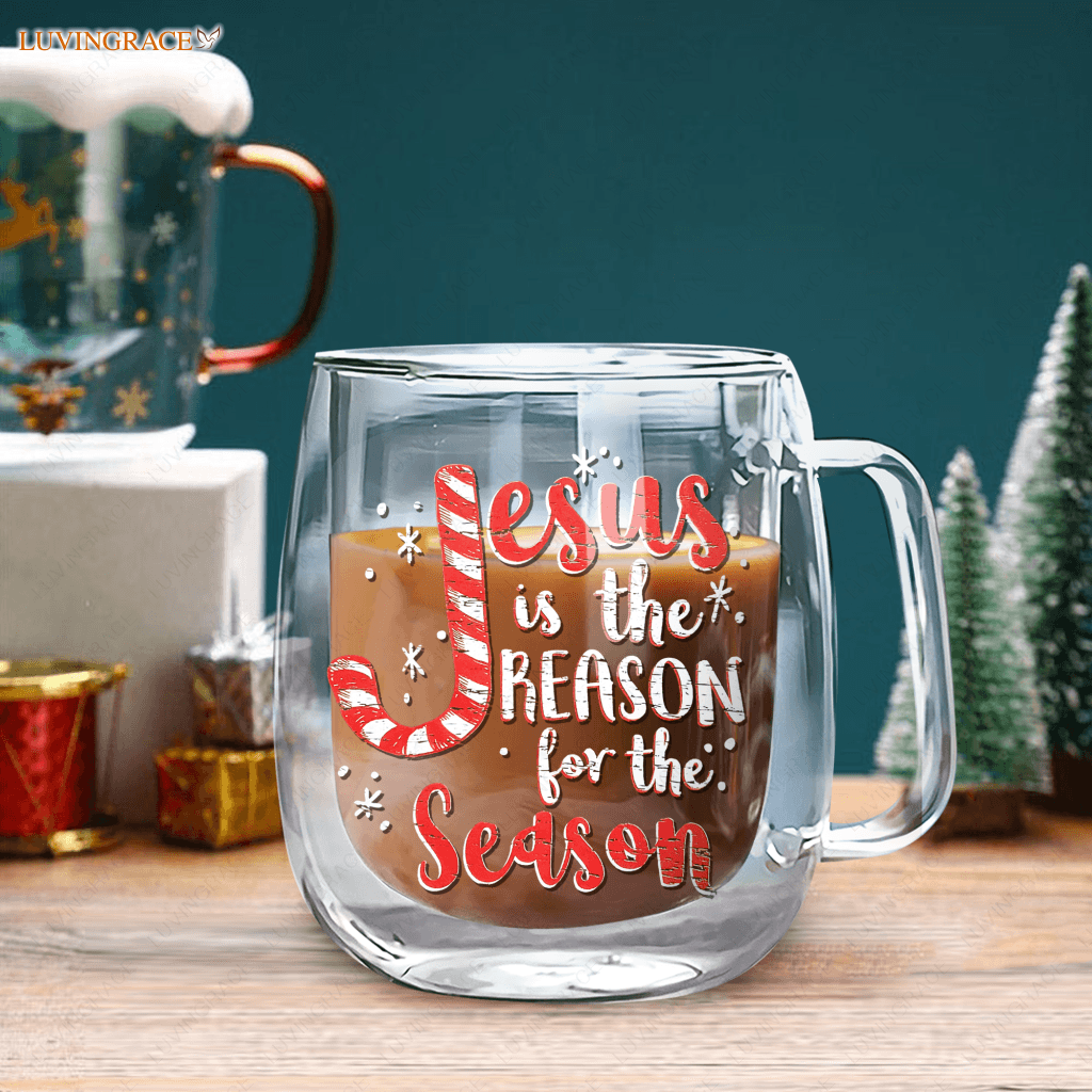 Jesus Reason Season Doubled-Wall Glass Mug