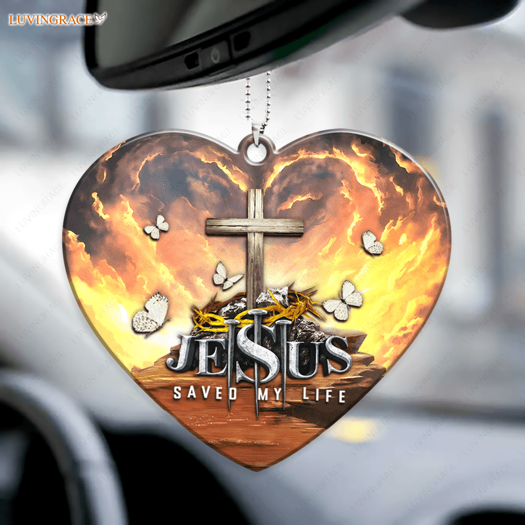 Jesus Saved My Life Heart Ornament