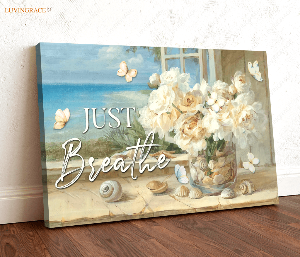 Just Breathe By The Sea Canvas Wall Art