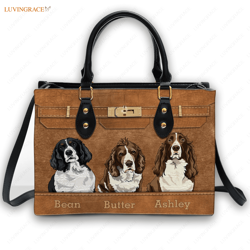 Leather Texture Pet Digital Painting Portrait - Personalized Custom Bag Handbags