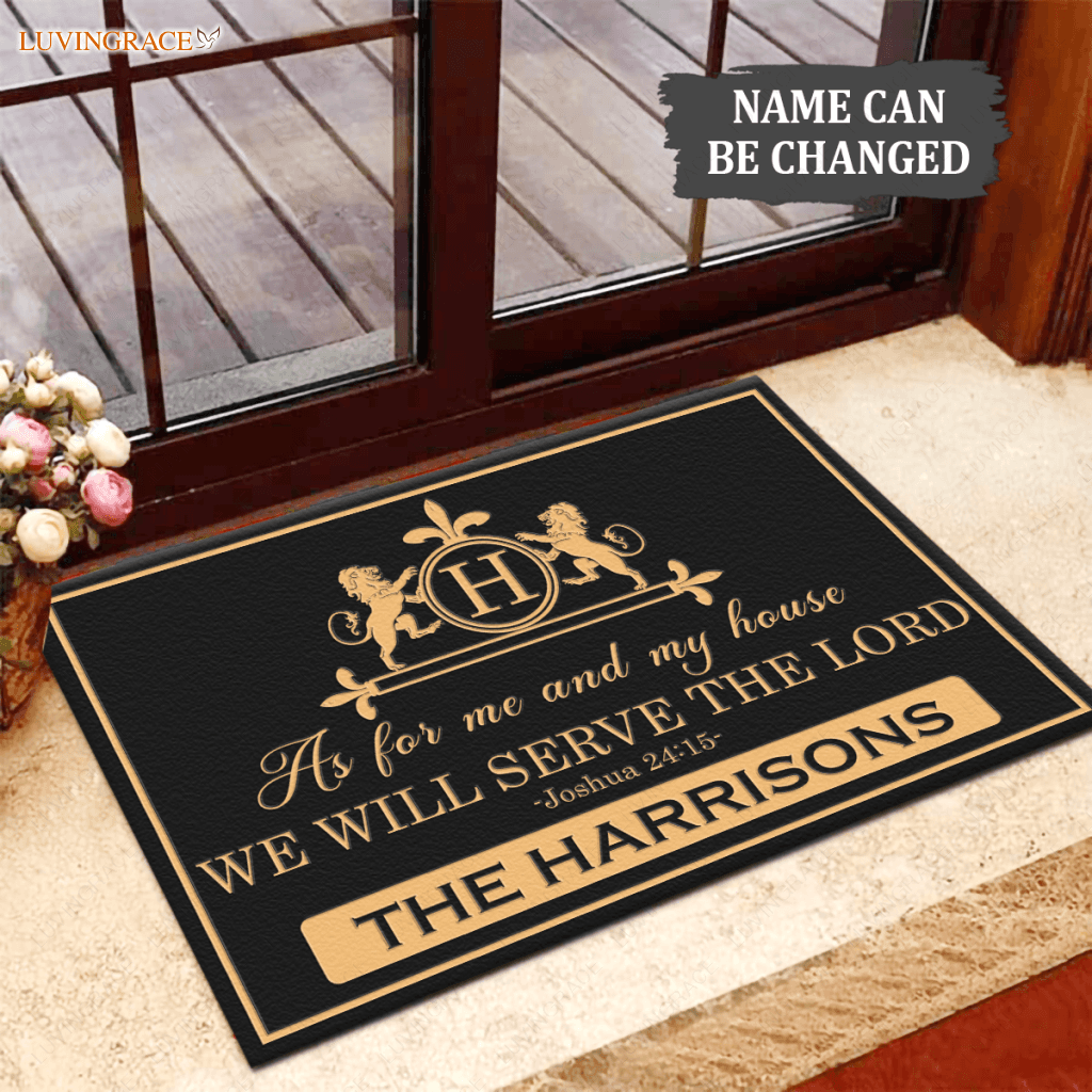 Lion As For My House Monogram Personalized Doormat