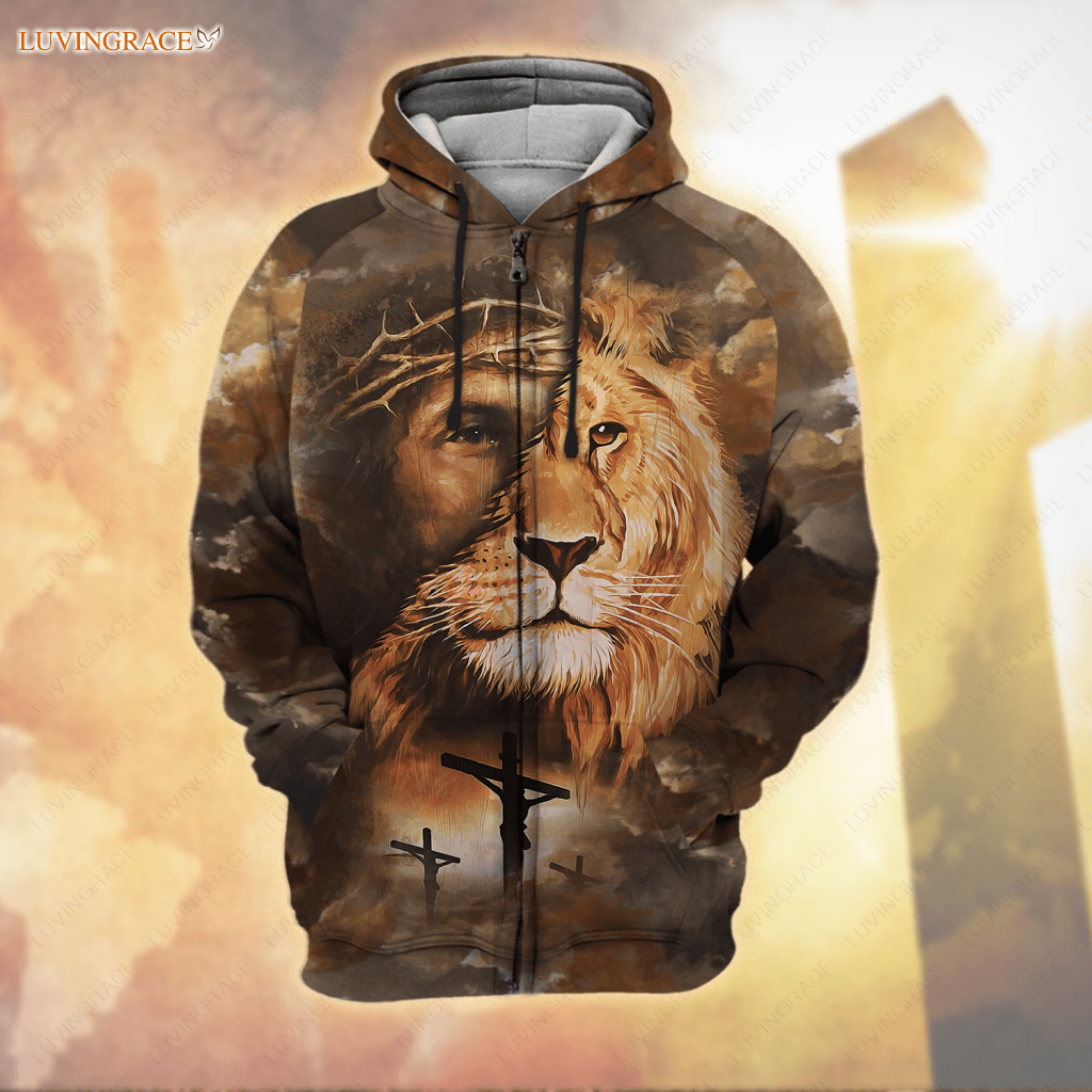 Lion Christ Let Your Faith Be Bigger Than Fear Hoodie / S