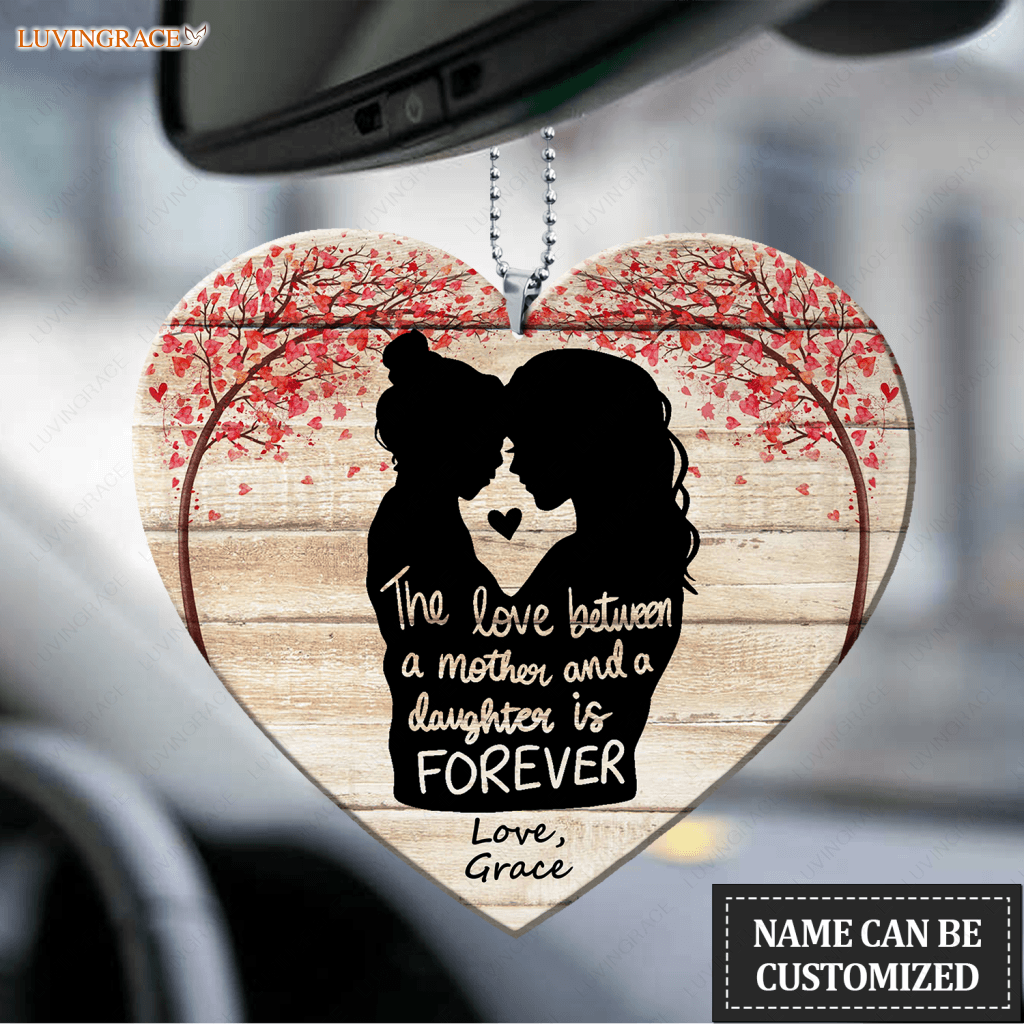 Love Between Mother And Daughter Silhouette Personalized Ornament