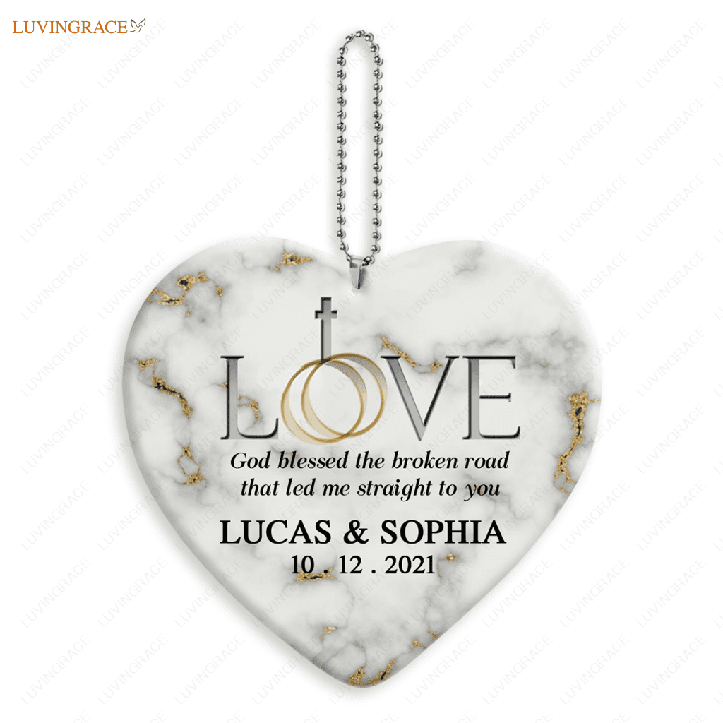 Love With Cross God Blessed Personalized Ornament