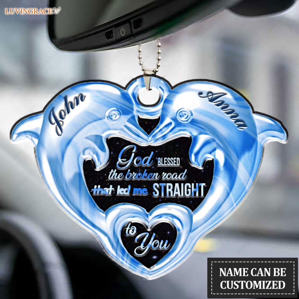 Lunvingrace M10 Dolphin Couple God Blessed Personalized Ornament