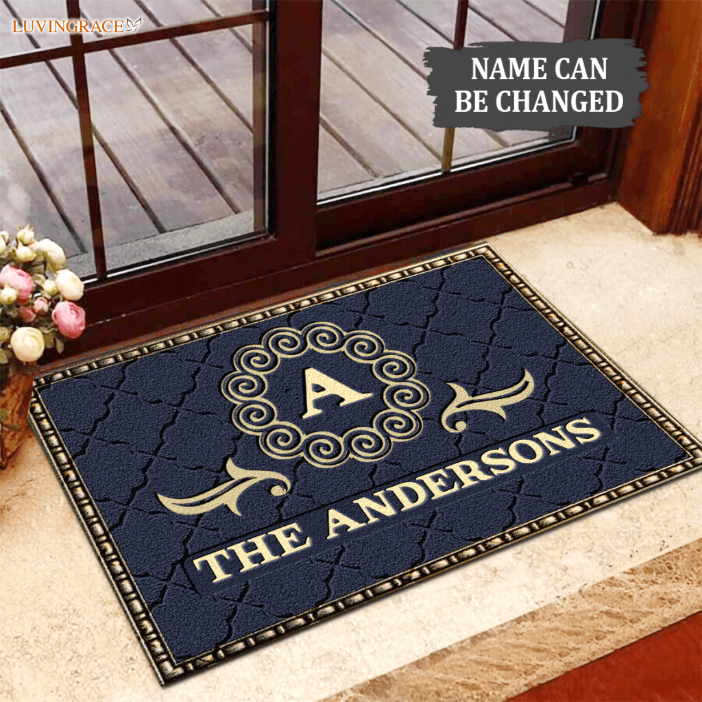Luvingrace L02 Luxury Monogram Collection Family Name Personalized Doormat