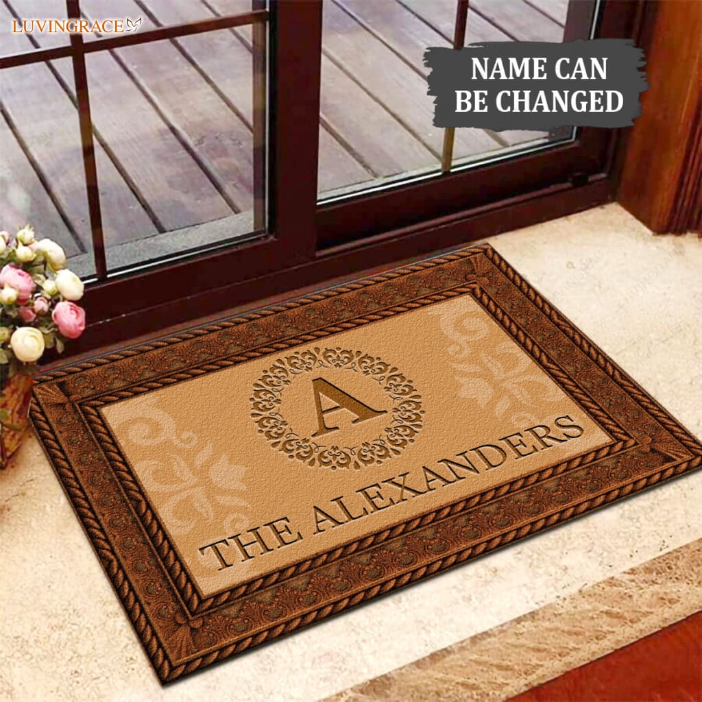 Luvingrace L03 Luxury Monogram Collection Family Name Personalized Doormat