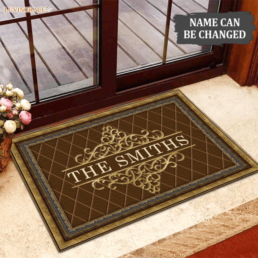 Luvingrace L03 Vintage Monogram Collection Family Name Personalized Doormat