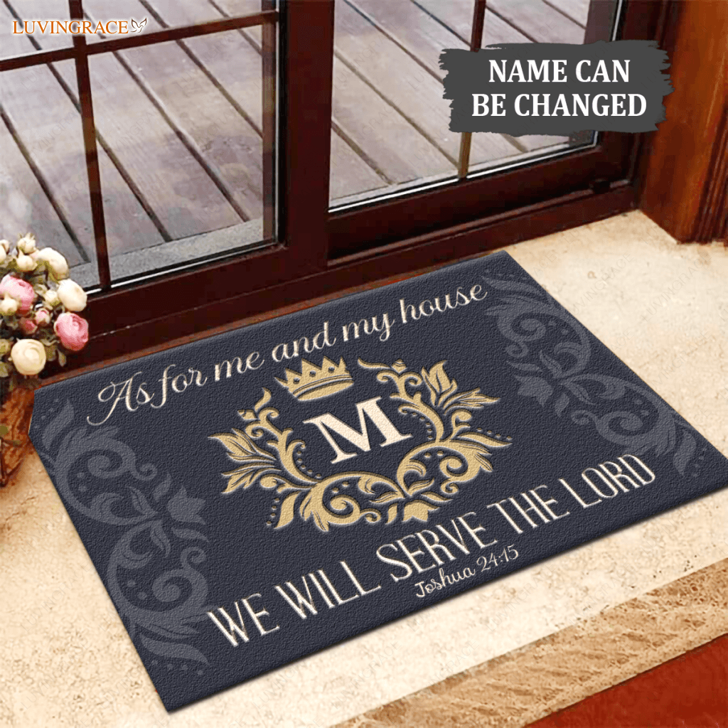 Luvingrace L04 Luxury Monogram Collection As For My House Personalized Doormat