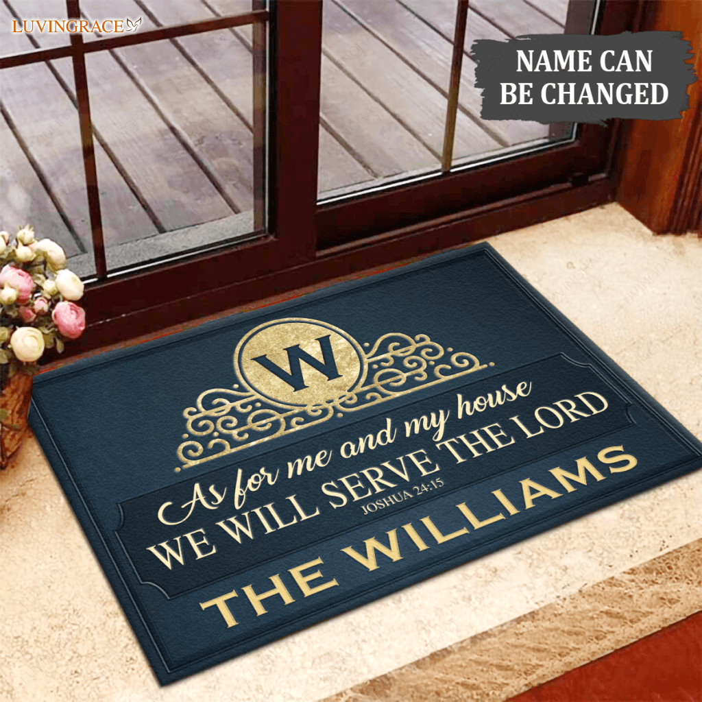 Luvingrace L06 Vintage Monogram Collection As For My House Personalized Doormat