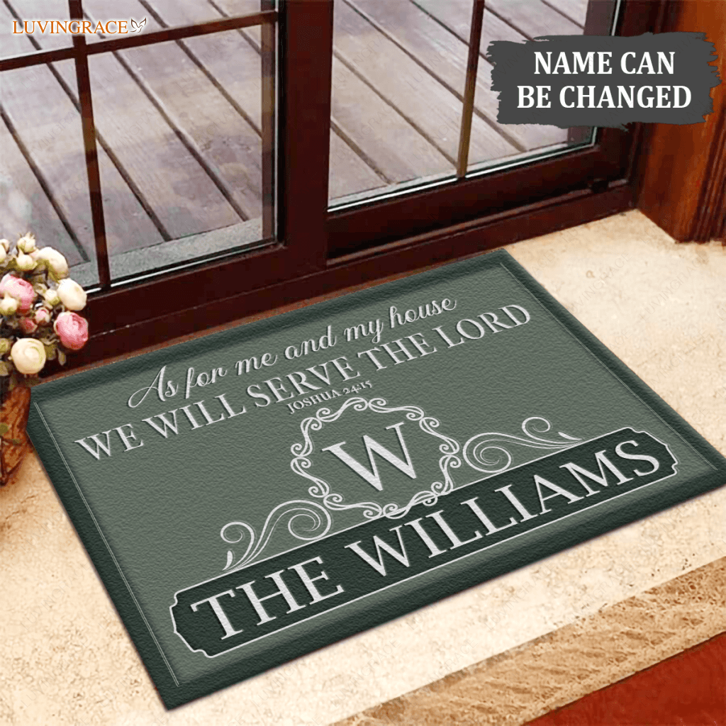 Luvingrace L133 Vintage Monogram Collection As For My House Personalized Doormat