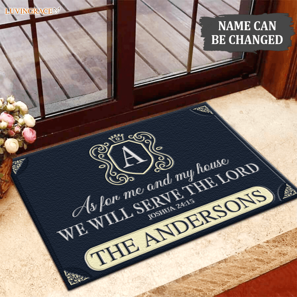 Luvingrace L141 Floral Monogram Collection As For My House Personalized Doormat