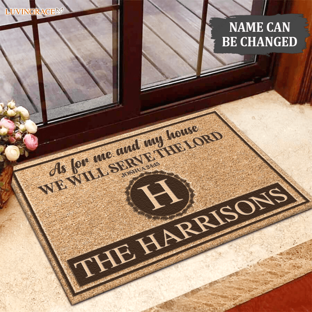 Luvingrace L153 Vintage Monogram Collection As For My House Personalized Doormat