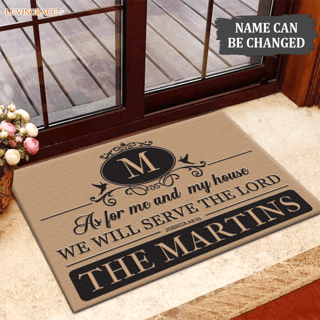 Luvingrace L166 Vintage Monogram Collection As For My House Personalized Doormat