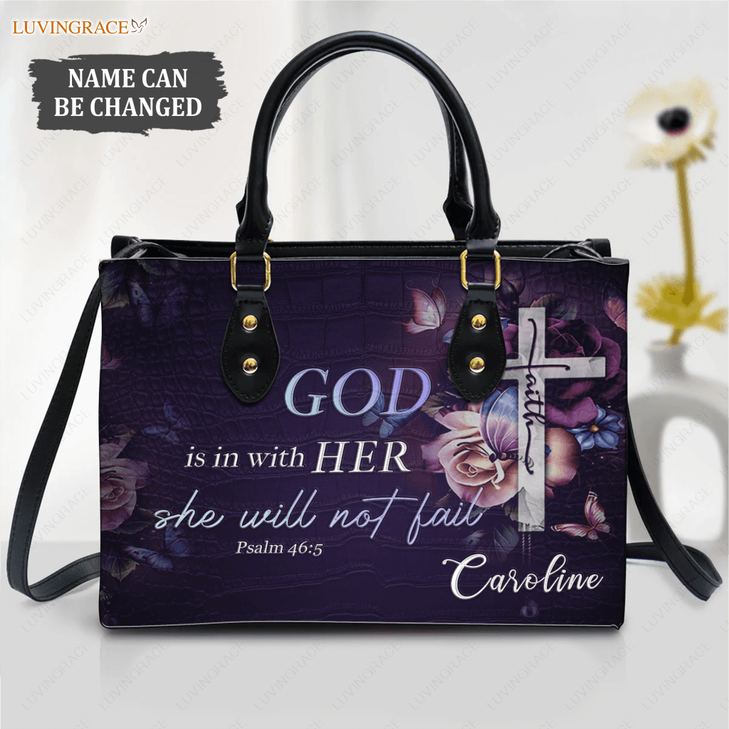 Luvingrace L186 Flowers Butterfly God Is In With Her Personalized Handbag Handbags