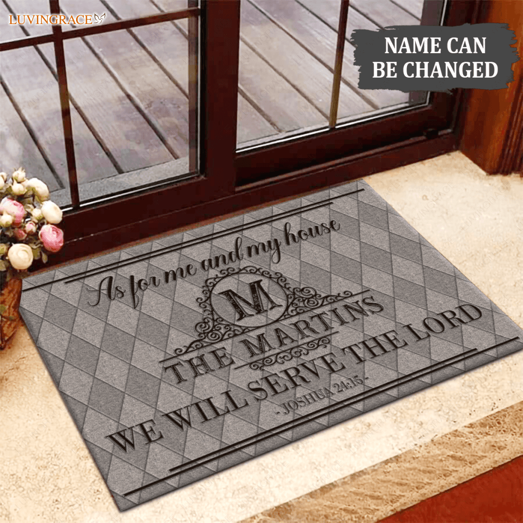 Luvingrace L20 Vintage Monogram Collection As For My House Personalized Doormat