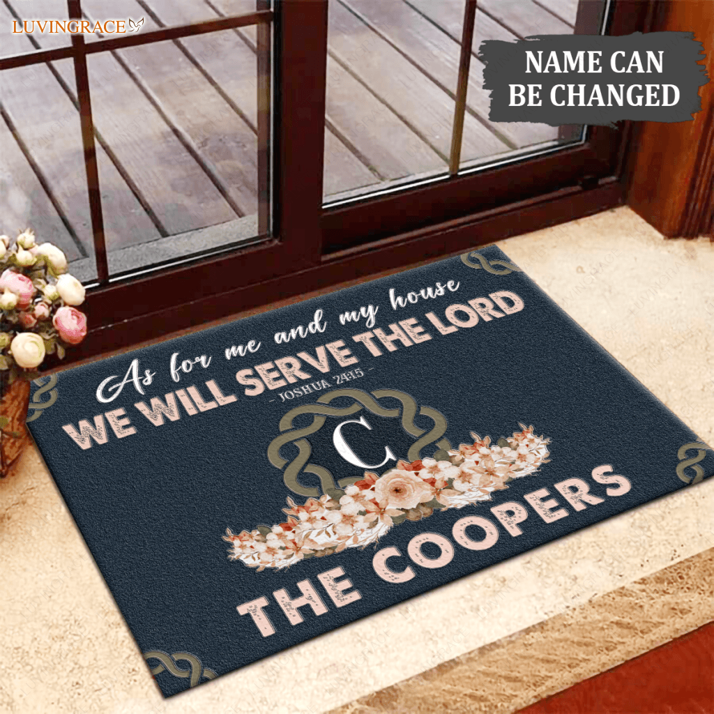 Luvingrace L23 Monogram Collection As For My House Personalized Doormat
