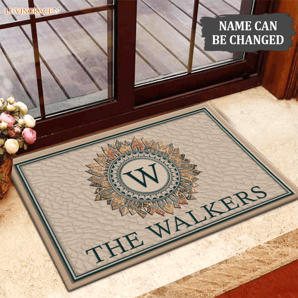 Luvingrace L35 Monogram Collection Family Name Personalized Doormat