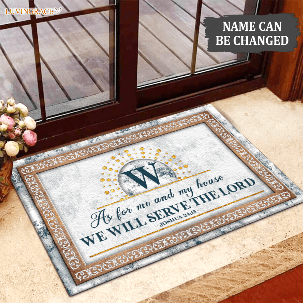 Luvingrace L36 Monogram Collection As For My House Personalized Doormat