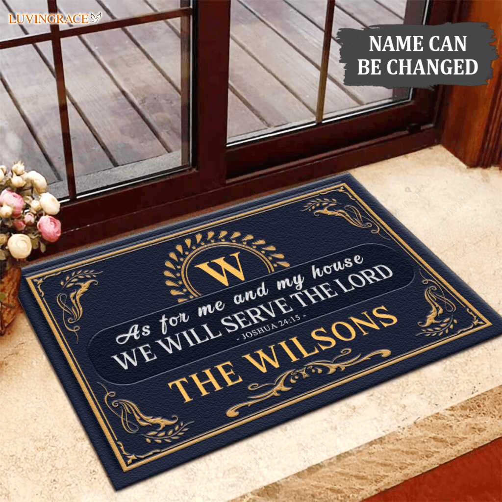 Luvingrace L42 Monogram Collection As For My House Personalized Doormat