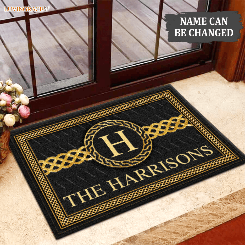 Luvingrace L47 Monogram Collection Family Name Personalized Doormat