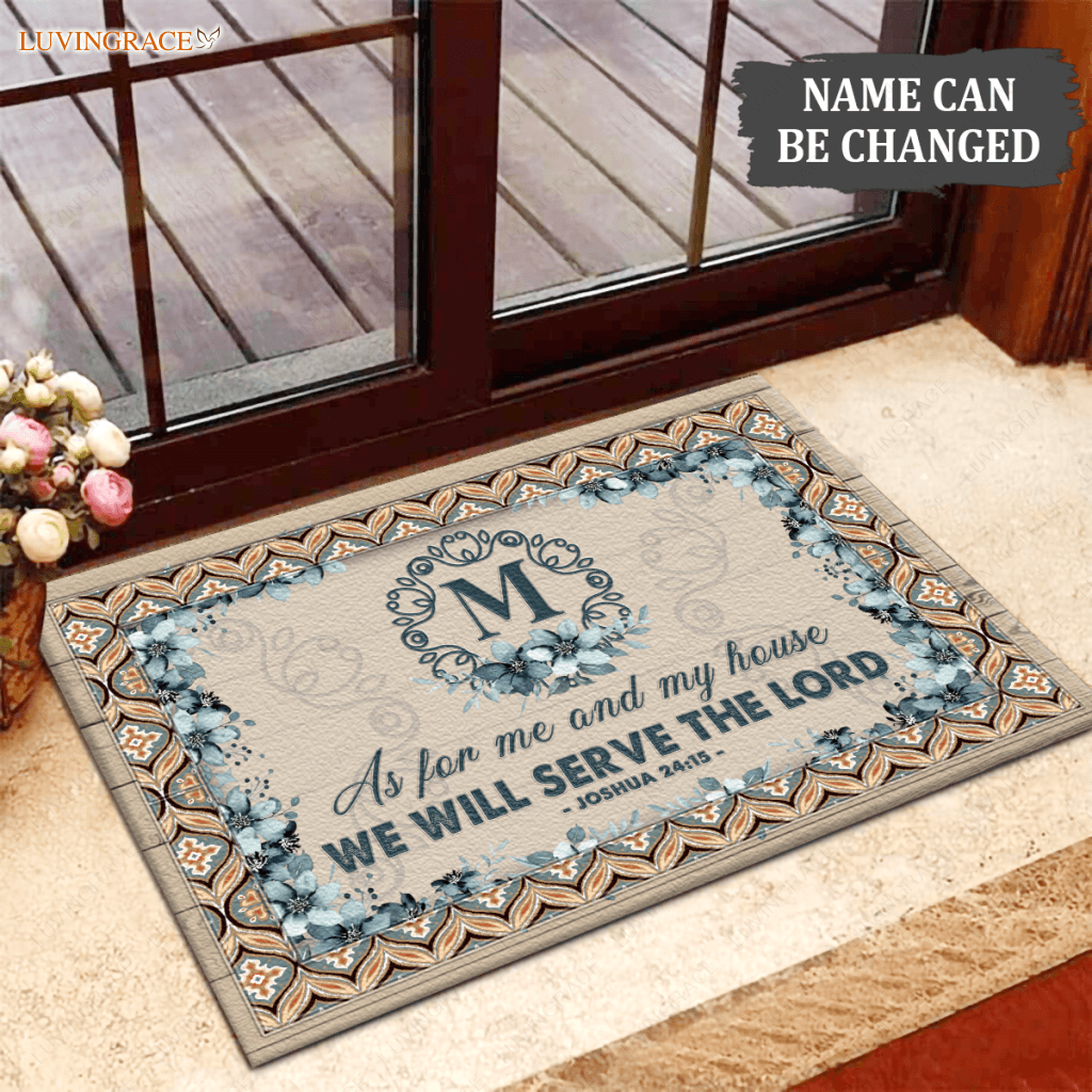 Luvingrace L48 Royal Monogram Collection As For My House Personalized Doormat