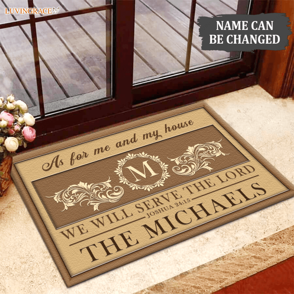 Luvingrace L49 Royal Monogram Collection As For My House Personalized Doormat