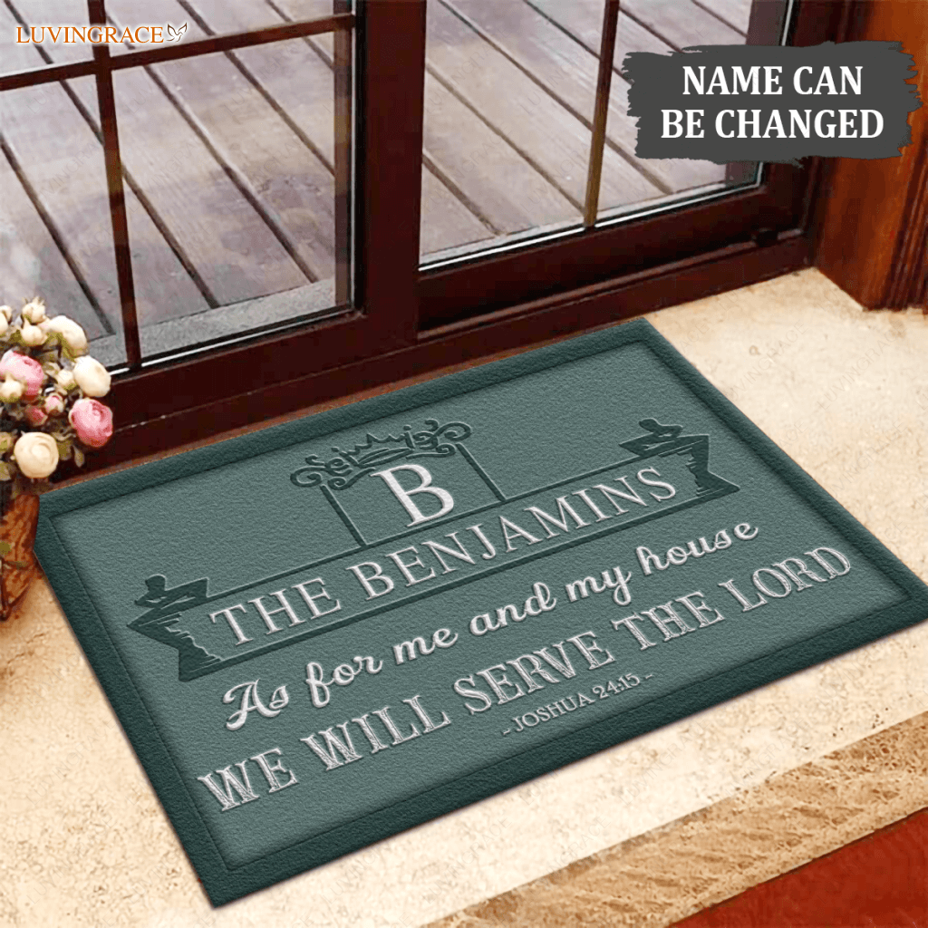 Luvingrace L55 Royal Monogram Collection As For My House Personalized Doormat