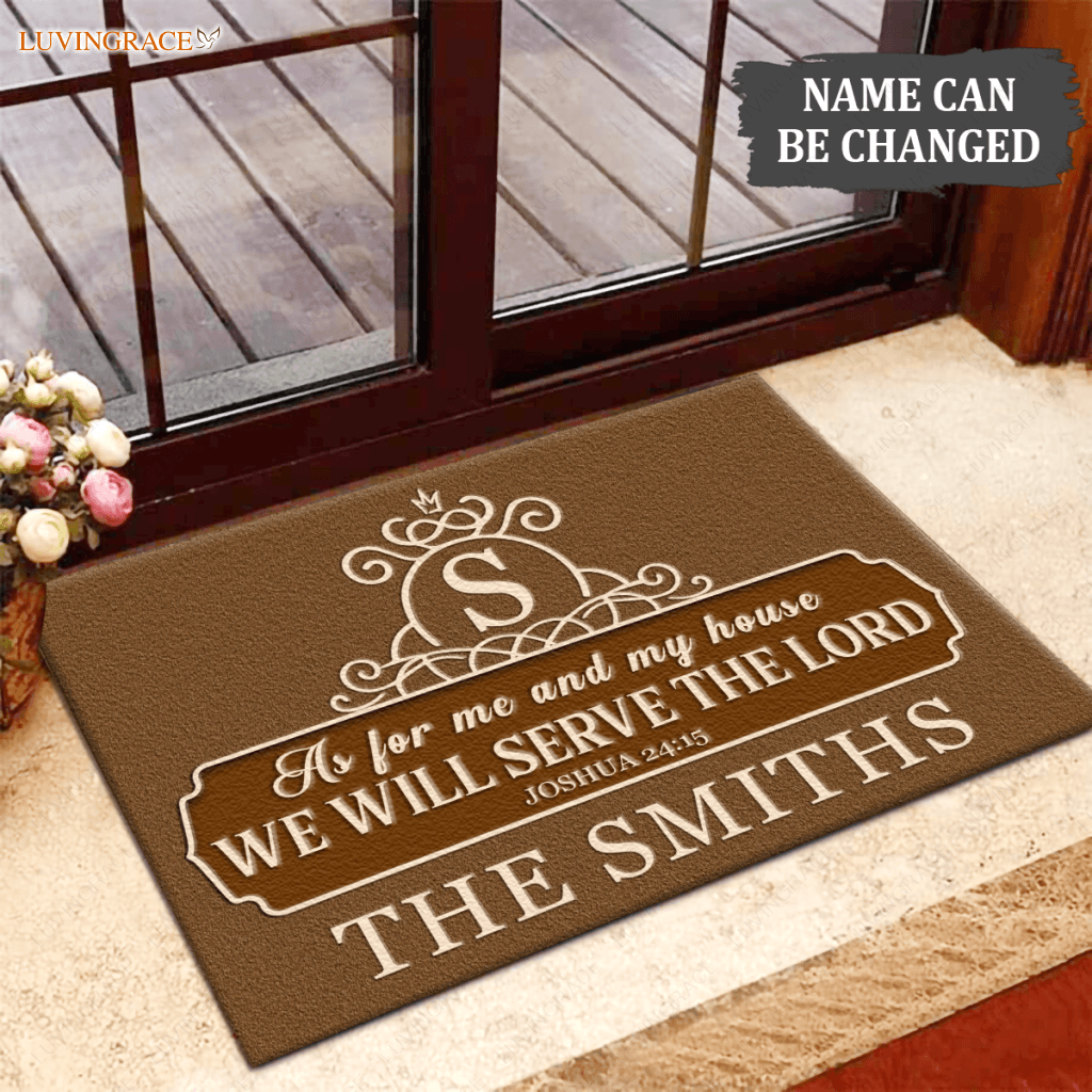 Luvingrace L63 Royal Monogram Collection As For My House Personalized Doormat