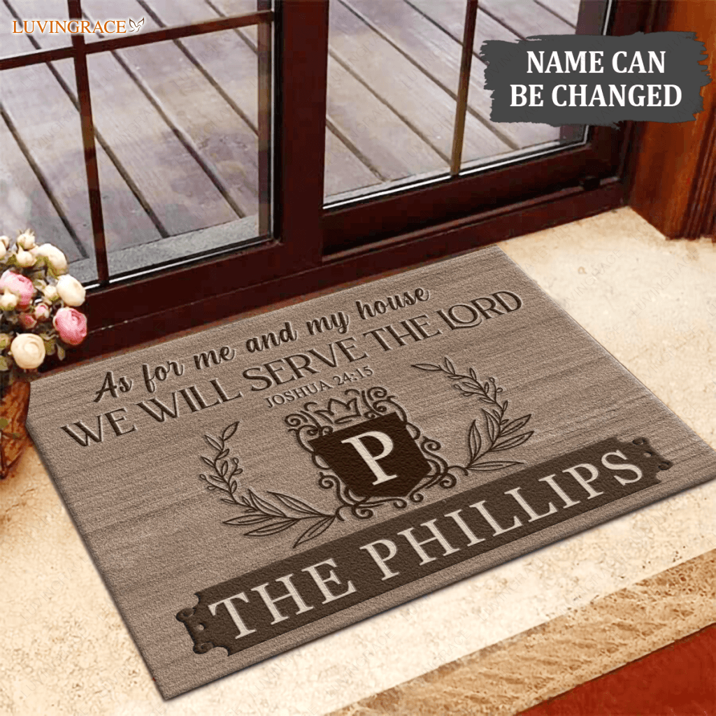 Luvingrace L65 Royal Monogram Collection As For My House Personalized Doormat
