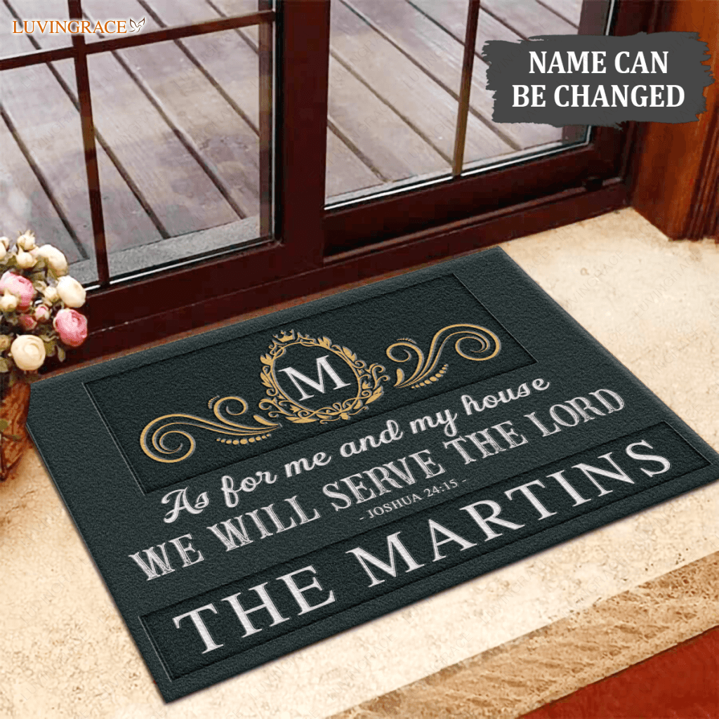 Luvingrace L70 Luxury Monogram Collection As For My House Personalized Doormat