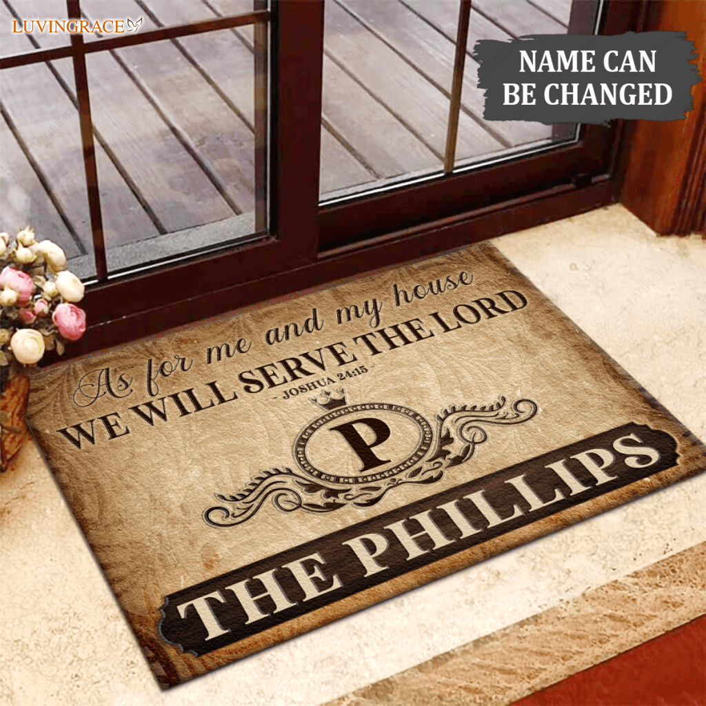 Luvingrace L71 Luxury Monogram Collection As For My House Personalized Doormat
