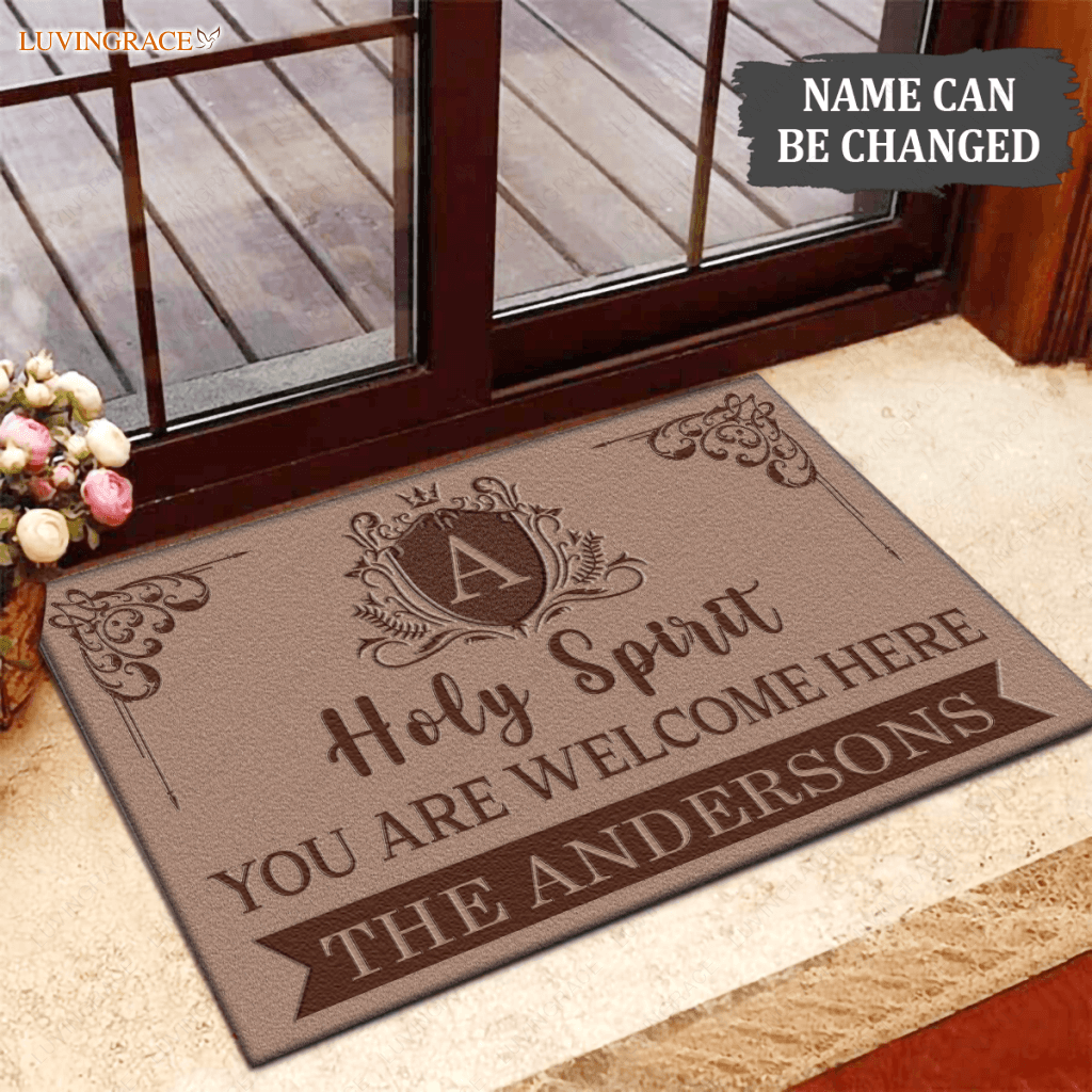 Luvingrace L72 Luxury Monogram Collection Holy Spirit Personalized Doormat