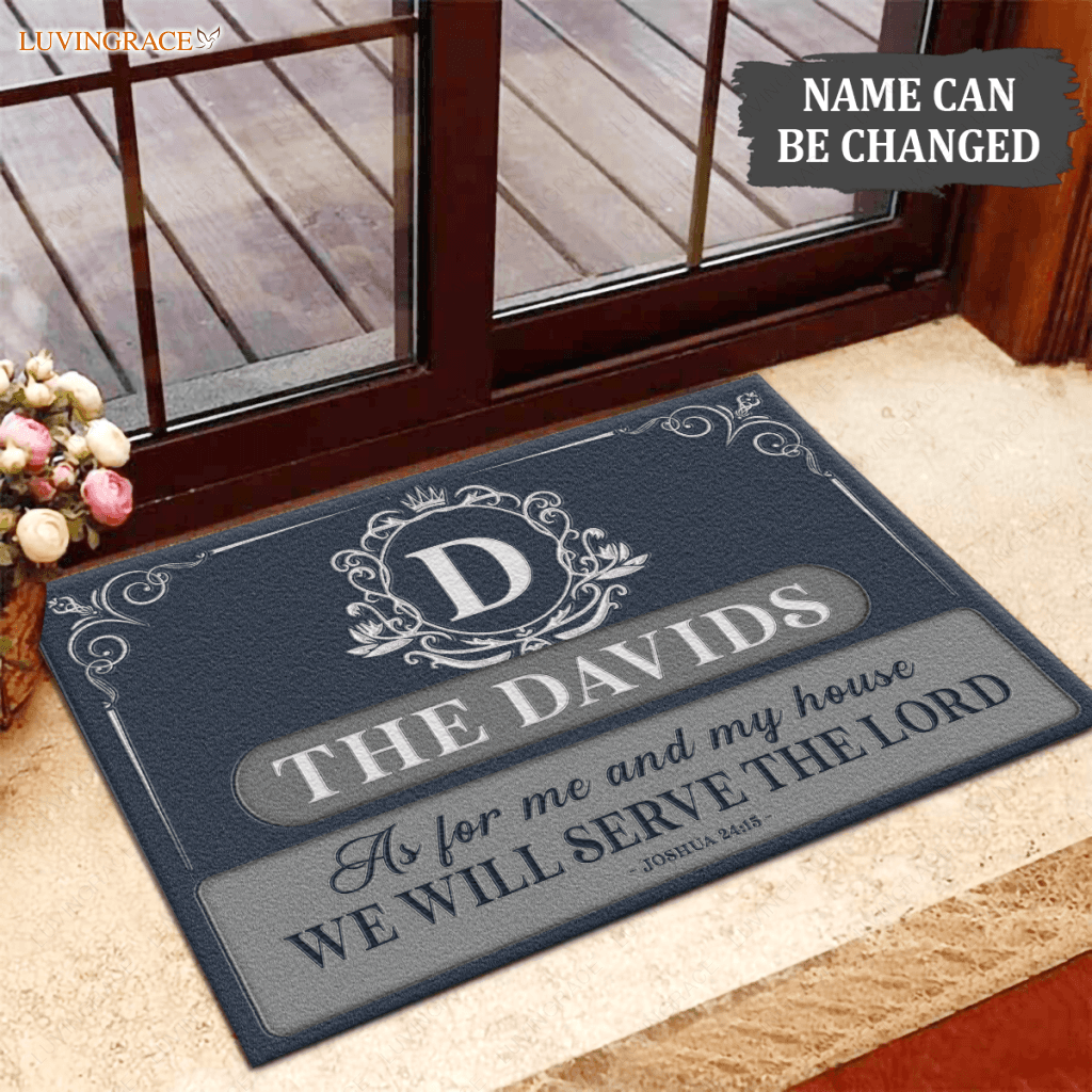 Luvingrace L73 Luxury Monogram Collection As For My House Personalized Doormat
