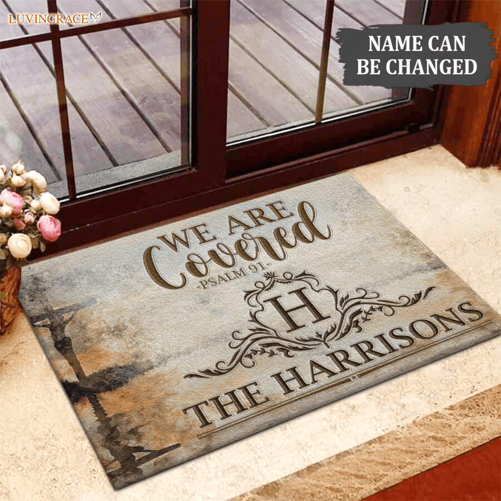 Luvingrace L75 Luxury Monogram Collection We Are Covered Personalized Doormat